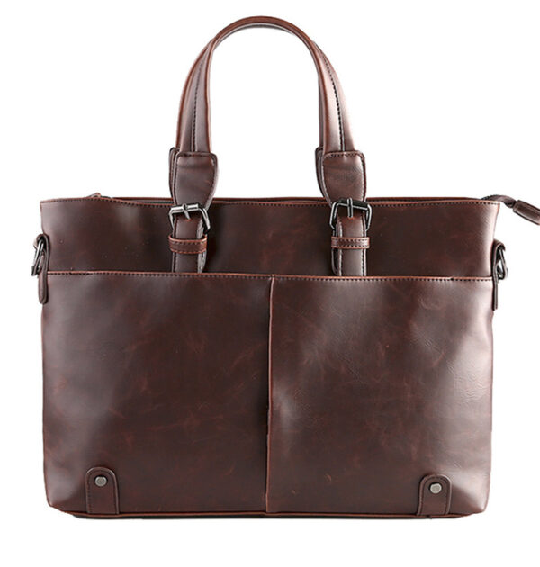 Brown leather shoulder bag: A stylish and versatile accessory for everyday use, crafted with high-quality genuine leather."